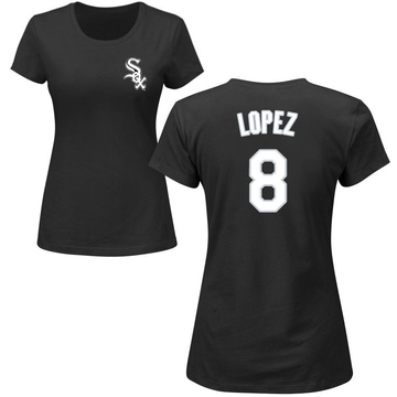 Women's Chicago White Sox Nicky Lopez ＃8 Roster Name & Number T-Shirt - Black