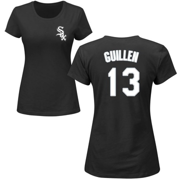 Women's Chicago White Sox Ozzie Guillen ＃13 Roster Name & Number T-Shirt - Black