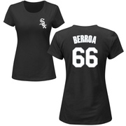 Women's Chicago White Sox Prelander Berroa ＃66 Roster Name & Number T-Shirt - Black