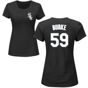 Women's Chicago White Sox Sean Burke ＃59 Roster Name & Number T-Shirt - Black