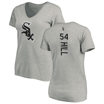 Women's Chicago White Sox Tim Hill ＃54 Backer Slim Fit T-Shirt Ash