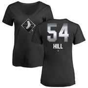 Women's Chicago White Sox Tim Hill ＃54 Midnight Mascot V-Neck T-Shirt - Black