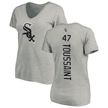 Women's Chicago White Sox Touki Toussaint ＃47 Backer Slim Fit T-Shirt Ash