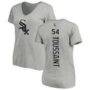 Women's Chicago White Sox Touki Toussaint ＃54 Backer Slim Fit T-Shirt Ash