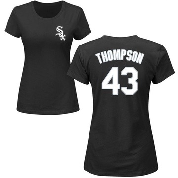 Women's Chicago White Sox Trayce Thompson ＃43 Roster Name & Number T-Shirt - Black