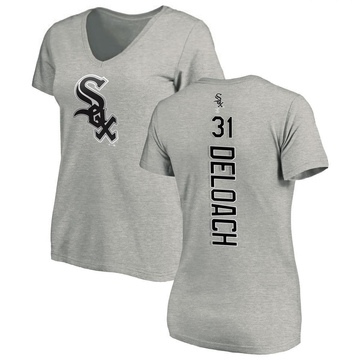 Women's Chicago White Sox Zach DeLoach ＃31 Backer Slim Fit T-Shirt Ash