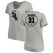 Women's Chicago White Sox Zach DeLoach ＃31 RBI Slim Fit V-Neck T-Shirt Heathered - Gray