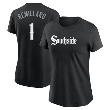 Women's Chicago White Sox Zach Remillard ＃1 City Connect Name & Number T-Shirt - Black