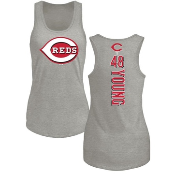 Women's Cincinnati Reds Alex Young ＃48 Backer Tank Top Ash