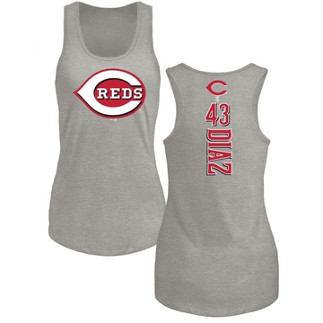 Women's Cincinnati Reds Alexis Diaz ＃43 Backer Tank Top Ash