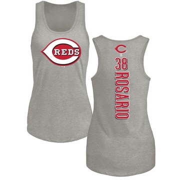 Women's Cincinnati Reds Amed Rosario ＃38 Backer Tank Top Ash