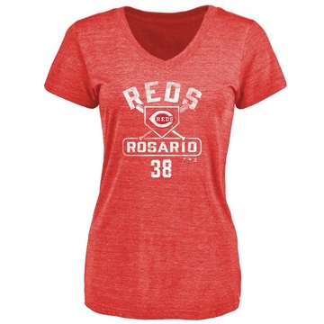 Women's Cincinnati Reds Amed Rosario ＃38 Base Runner T-Shirt - Red