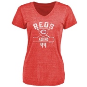 Women's Cincinnati Reds Aristides Aquino ＃44 Base Runner T-Shirt - Red