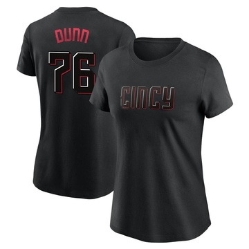 Women's Cincinnati Reds Blake Dunn ＃76 2023 City Connect Name & Number T-Shirt - Black