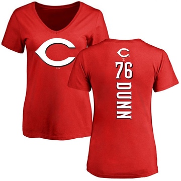 Women's Cincinnati Reds Blake Dunn ＃76 Backer Slim Fit T-Shirt - Red