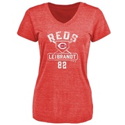 Women's Cincinnati Reds Brandon Leibrandt ＃82 Base Runner T-Shirt - Red