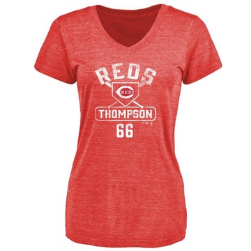 Women's Cincinnati Reds Bubba Thompson ＃66 Base Runner T-Shirt - Red