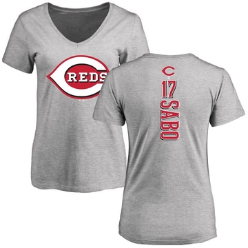 Women's Cincinnati Reds Chris Sabo ＃17 Backer Slim Fit T-Shirt Ash