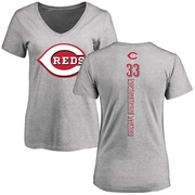 Women's Cincinnati Reds Christian Encarnacion-Strand ＃33 Backer Slim Fit T-Shirt Ash