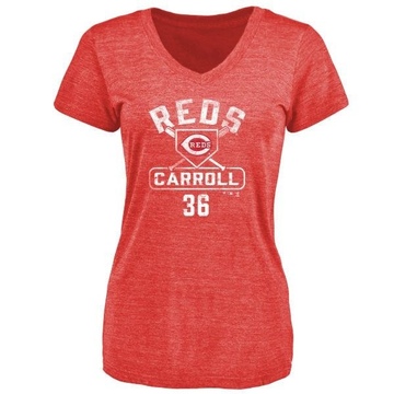 Women's Cincinnati Reds Clay Carroll ＃36 Base Runner T-Shirt - Red