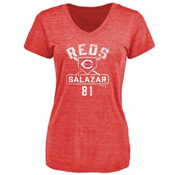 Women's Cincinnati Reds Eduardo Salazar ＃81 Base Runner T-Shirt - Red