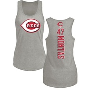 Women's Cincinnati Reds Frankie Montas ＃47 Backer Tank Top Ash