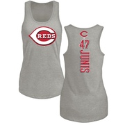 Women's Cincinnati Reds Jakob Junis ＃47 Backer Tank Top Ash