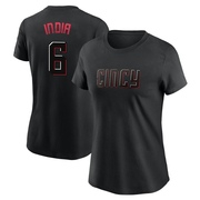 Women's Cincinnati Reds Jonathan India ＃6 2023 City Connect Name & Number T-Shirt - Black