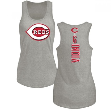 Women's Cincinnati Reds Jonathan India ＃6 Backer Tank Top Ash