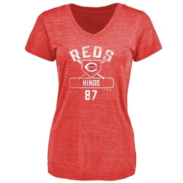 Women's Cincinnati Reds Rece Hinds ＃87 Base Runner T-Shirt - Red