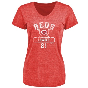 Women's Cincinnati Reds Rhett Lowder ＃81 Base Runner T-Shirt - Red