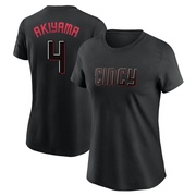 Women's Cincinnati Reds Shogo Akiyama ＃4 2023 City Connect Name & Number T-Shirt - Black