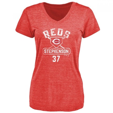 Women's Cincinnati Reds Tyler Stephenson ＃37 Base Runner T-Shirt - Red