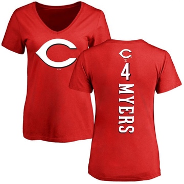 Women's Cincinnati Reds Wil Myers ＃4 Backer Slim Fit T-Shirt - Red