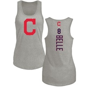 Women's Cleveland Guardians Albert Belle ＃8 Backer Tank Top Ash