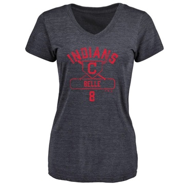 Women's Cleveland Guardians Albert Belle ＃8 Base Runner T-Shirt - Navy