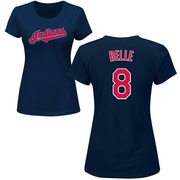 Women's Cleveland Guardians Albert Belle ＃8 Roster Name & Number T-Shirt - Navy