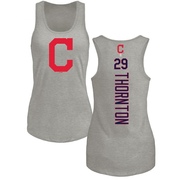 Women's Cleveland Guardians Andre Thornton ＃29 Backer Tank Top Ash