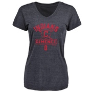 Women's Cleveland Guardians Andres Gimenez ＃0 Base Runner T-Shirt - Navy