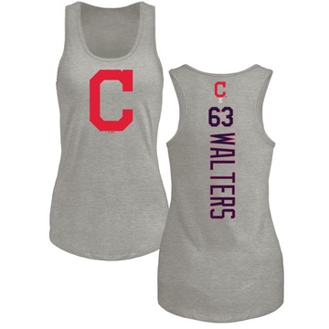 Women's Cleveland Guardians Andrew Walters ＃63 Backer Tank Top Ash