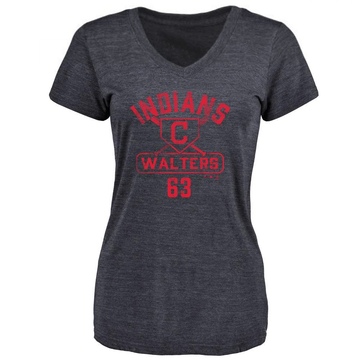 Women's Cleveland Guardians Andrew Walters ＃63 Base Runner T-Shirt - Navy