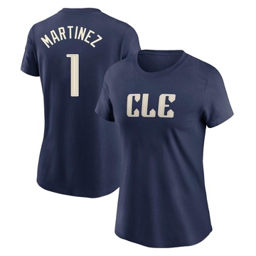 Women's Cleveland Guardians Angel Martinez ＃1 2024 City Connect T-Shirt - Navy