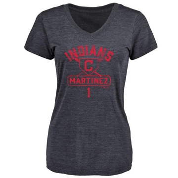 Women's Cleveland Guardians Angel Martinez ＃1 Base Runner T-Shirt - Navy