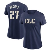 Women's Cleveland Guardians Austin Hedges ＃27 2024 City Connect T-Shirt - Navy