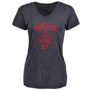 Women's Cleveland Guardians Austin Hedges ＃27 Base Runner T-Shirt - Navy