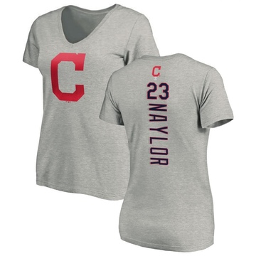 Women's Cleveland Guardians Bo Naylor ＃23 Backer Slim Fit T-Shirt Ash