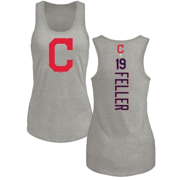 Women's Cleveland Guardians Bob Feller ＃19 Backer Tank Top Ash