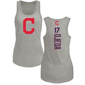 Women's Cleveland Guardians Bob Ojeda ＃17 Backer Tank Top Ash