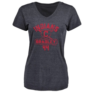 Women's Cleveland Guardians Bobby Bradley ＃44 Base Runner T-Shirt - Navy