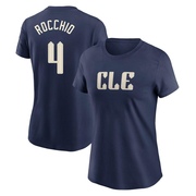 Women's Cleveland Guardians Brayan Rocchio ＃4 2024 City Connect T-Shirt - Navy